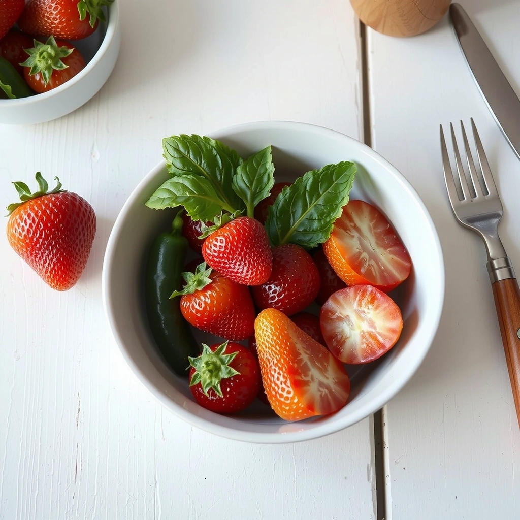 Frische, bunte Lebensmittel auf Holztisch